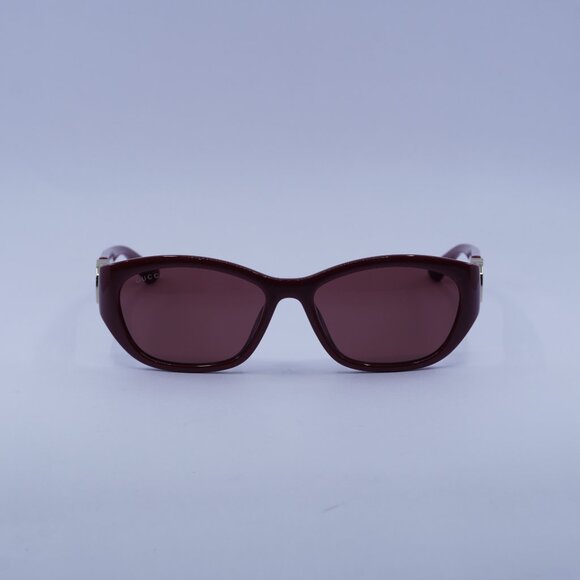 Gucci GG1826SK 003 Sunglasses Burgundy Geometric Frame, Burgundy Lenses - Picture 3 of 11